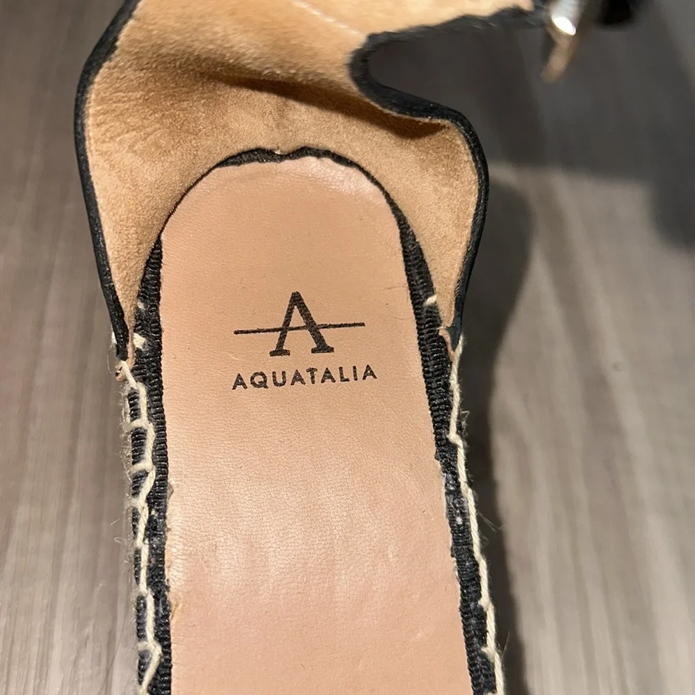 Aquatalia Brianne leather studded espadrille sandals size 7